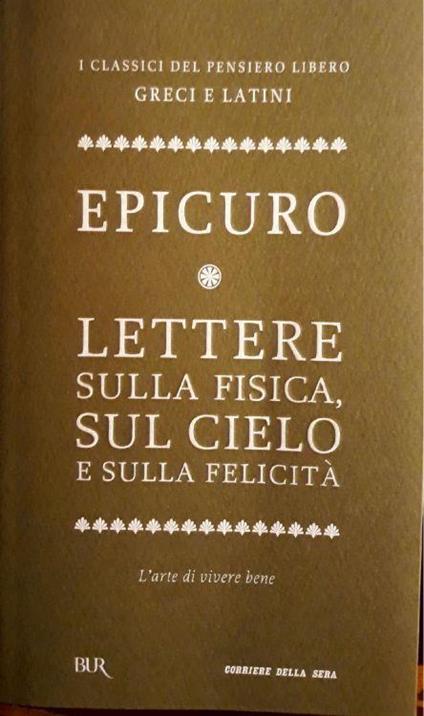 Lettere sulla fisica, sul cielo e sulla felicità - Epicuro - copertina