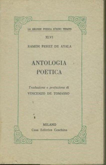 Antologia poetica - Ramon Perez de Ayala - copertina