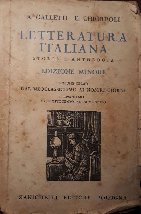 Letteratura italiana: storia e antologia, edizione minore. Vol. III - Dal Neoclassicismo ai nostri giorni, Tomo II - Dall'Ottocento al Novecento - copertina