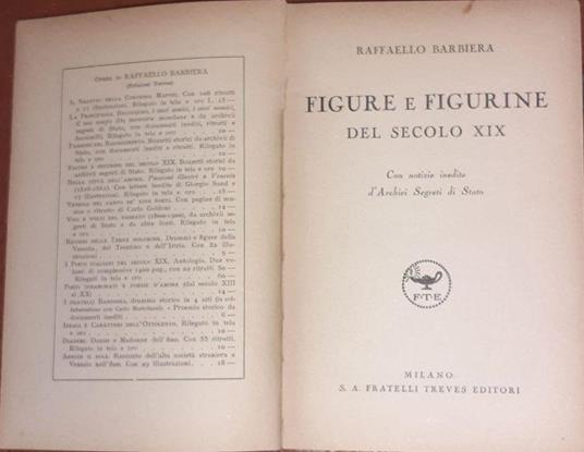 Figure e figurine del secolo XIX - Raffaello Barbiera - copertina