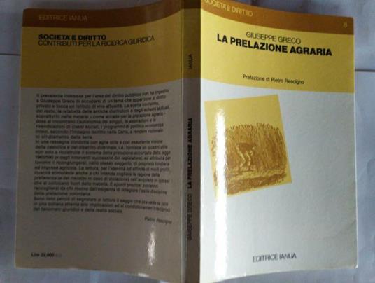 La prelazione agraria - Giuseppe Greco - copertina