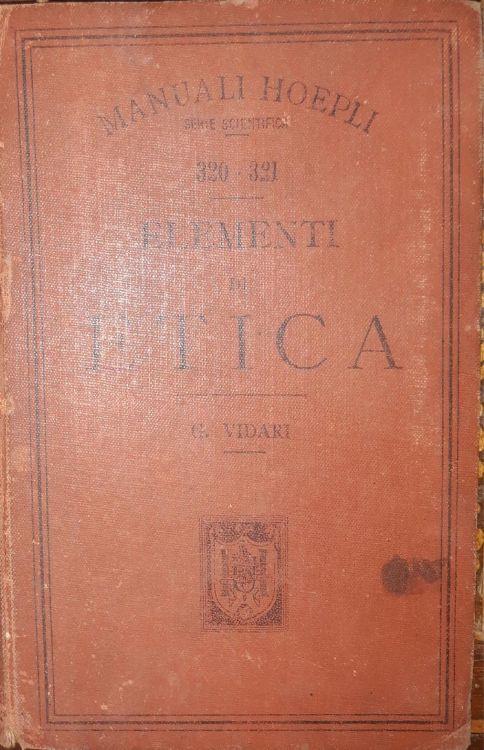 Elementi di Etica - Giovanni Vidari - copertina