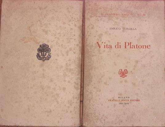 Vita di Platone - Enrico Turolla - copertina