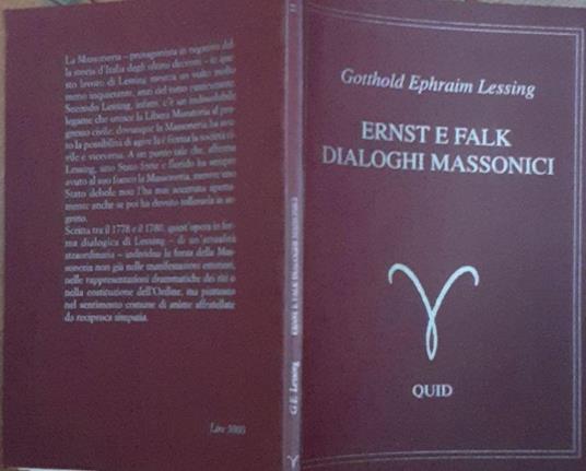 Ernst e falk dialoghi massonici - Gotthold Ephraim Lessing - copertina