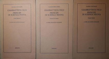 Principj di scienza nuova (Volume I pag.128, Volume II pag.363, Volume III pag.569) - Giambattista Vico - copertina