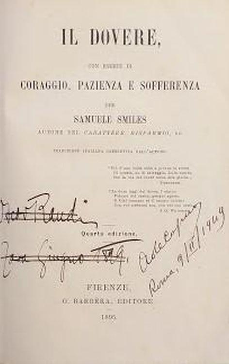 Il dovere, con esempi di coraggio, pazienza e sofferenza - Samuel Smiles - copertina