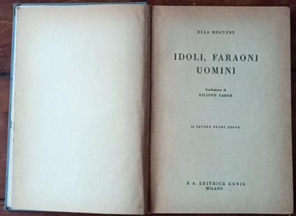 Idoli, faraoni uomini - Ella Megyery - copertina