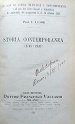 Storia contemporanea (1748-1930)