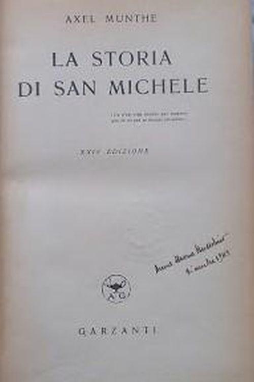 La storia di San Michele - Axel Munthe - copertina