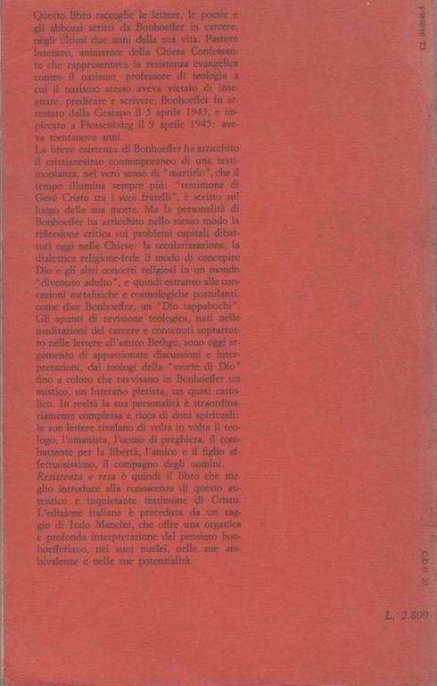 Resistenza e resa. Lettere e scritti dal carcere - Dietrich Bonhoeffer - 2