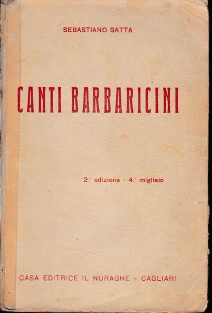 Canti Barbaricini - Sebastiano Satta - copertina