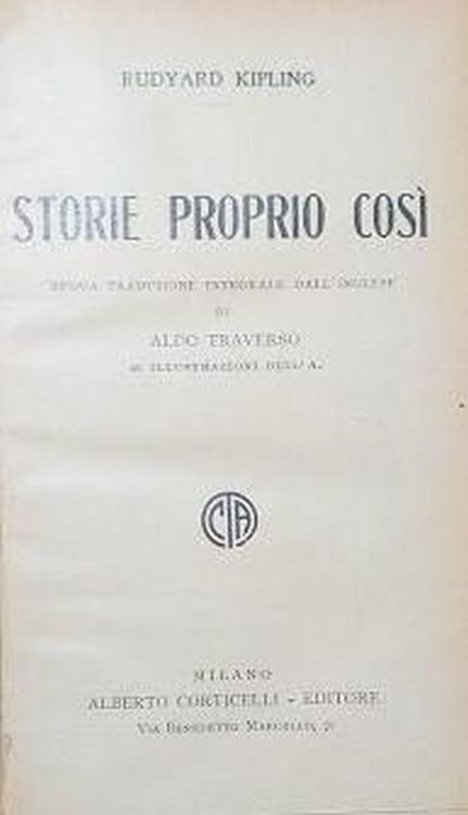 Storia proprio così - Rudyard Kipling - copertina