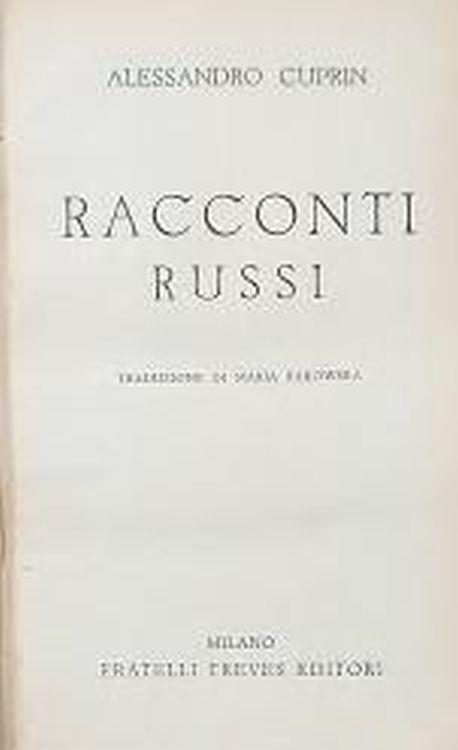 Racconti russi - Alessandro Cuprin - copertina