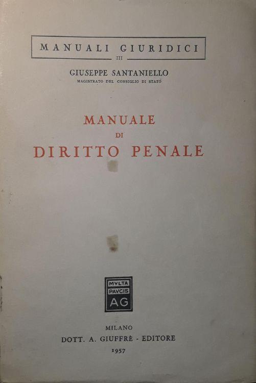 Manuale di diritto penale - Giuseppe Santaniello - copertina