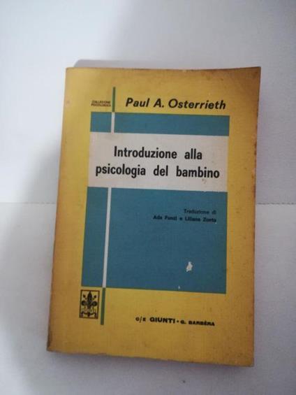 Introduzione alla psicologia del bambino - Paul A. Osterrieth - copertina
