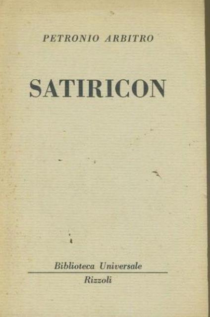 Satiricon - Arbitro Petronio - copertina