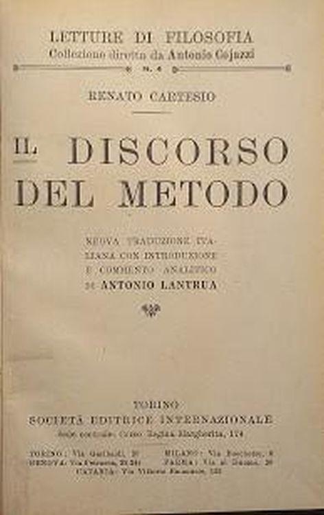 Il discorso del metodo - Renato Cartesio - copertina