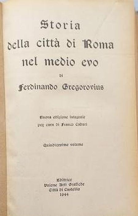 Storia della città di Roma nel medio evo, vol. 15 - Ferdinand Gregorovius - copertina