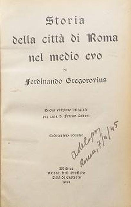 Storia della città di Roma nel medio evo, volume XVI - Ferdinand Gregorovius - copertina