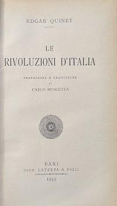 Le rivoluzioni d'Italia - Edgar Quinet - copertina