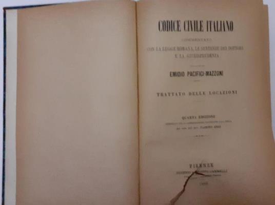 Codice civile italiano commentato con la legge romana. Trattato delle successioni. Volume IV - Emidio Pacifici Mazzoni - copertina