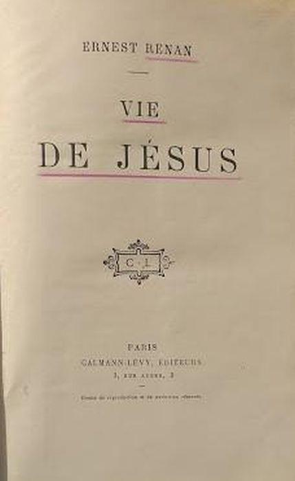 Vie de Jésus - Ernest Renan - copertina