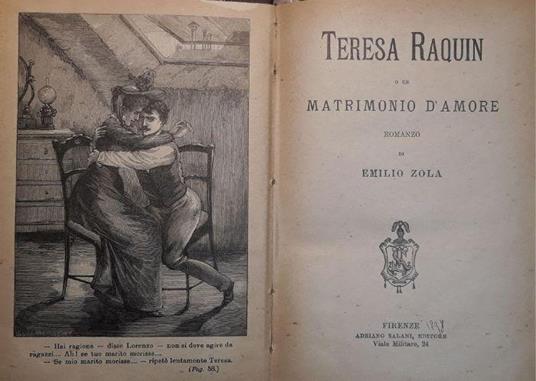 Teresa Raquin o un matrimonio d'amore - Émile Zola - copertina