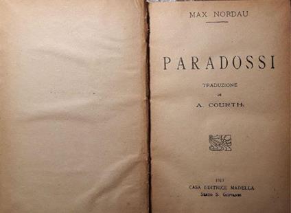 Paradossi - Max Nordau - copertina