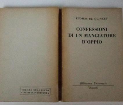 Confessioni di un mangiatore d'oppio - Thomas De Quincey - copertina