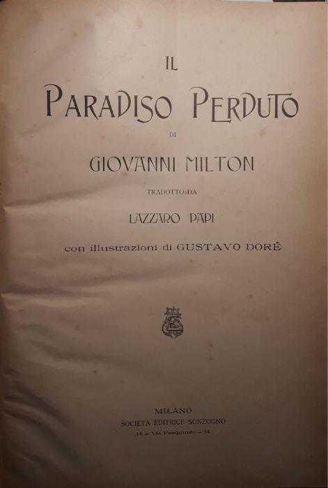 Il paradiso perduto - Giovanni Milton - copertina