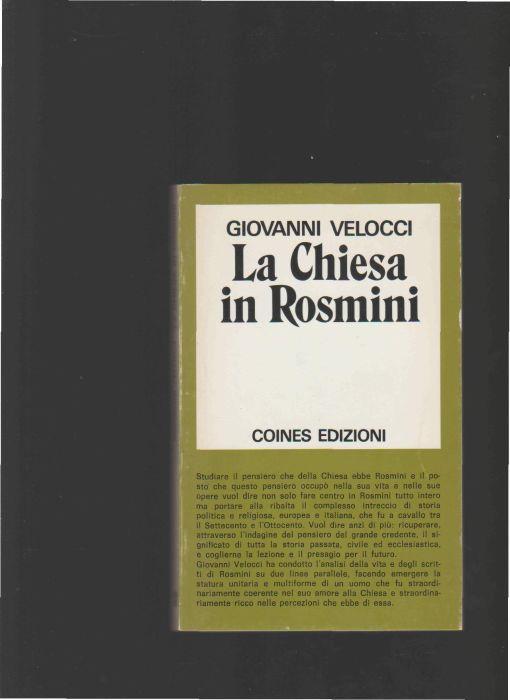 La Chiesa In Rosmini - Giovanni Velocci - copertina