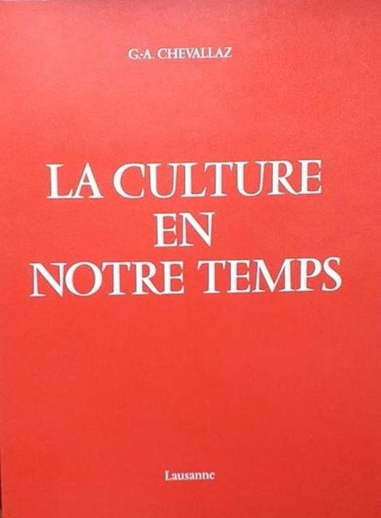 La culture en notre temps - copertina