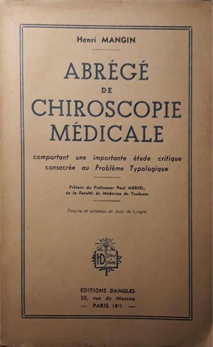 Abrégé de chiroscopie médicale - Henri Mangin - copertina