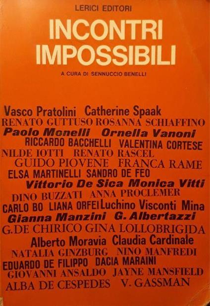 Incontri impossibili - Sennuccio Benelli - copertina