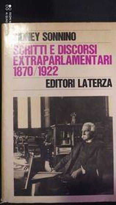 Scritti e discorsi extraparlamentari 1870/1922 - Sidney Sonnino - copertina