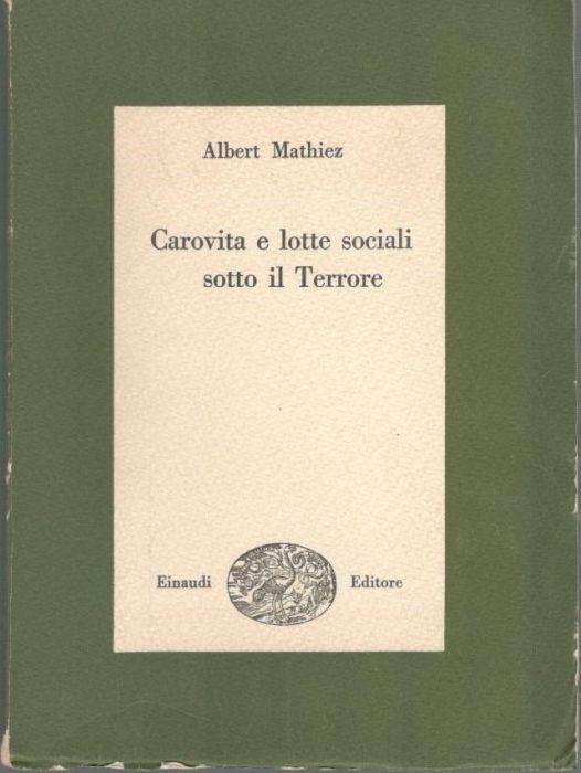 Carovita e lotte sociali sotto il Terrore - Albert Mathiez - copertina