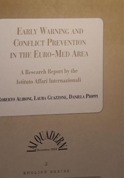 Early warning and conflict prevention in the euro-med area - copertina