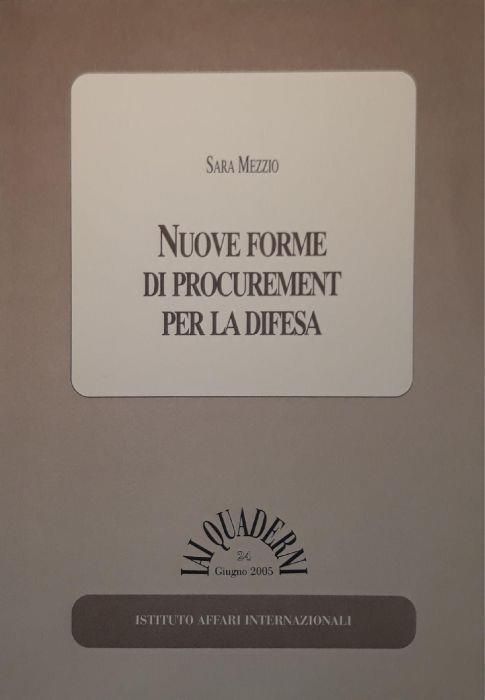 Nuove forme di procurement per la difesa - copertina