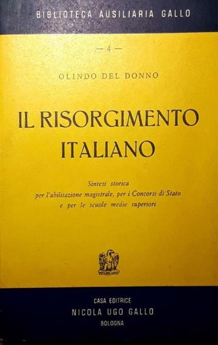 Il risorgimento italiano - Olindo Del Donno - copertina