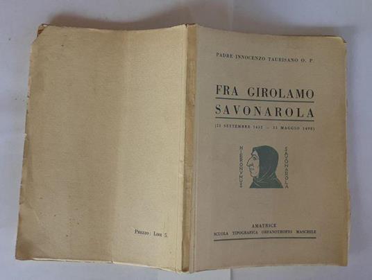 Fra Girolamo Savonarola (23 settembre 1452 - 23 maggio 1498) - copertina