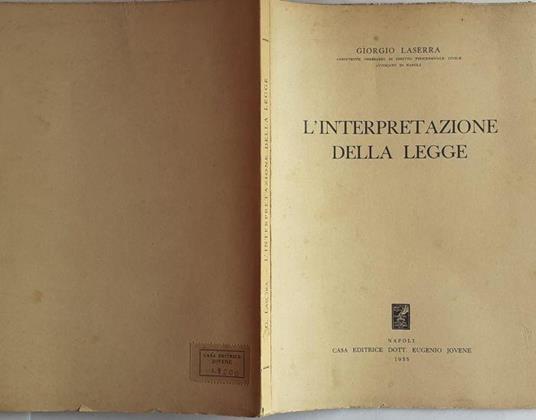 L' interpetazione della legge - Giorgio Laserra - copertina