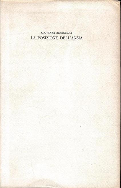 La posizione dell'ansia - Giovanni Benincasa - copertina