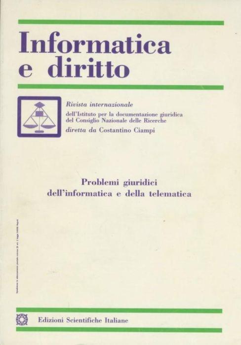 Informatica e diritto. Rivista internazionale - Costantino Ciampi - copertina