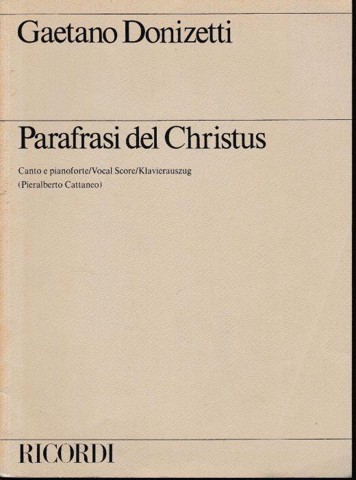 Parafrasi del Christus canto e pianoforte (Pieralberto Cattaneo) - Gaetano Donizetti - copertina