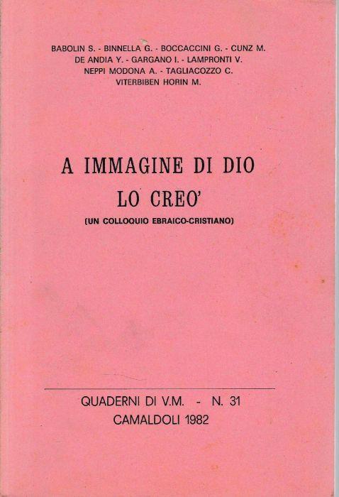 A immagine di Dio lo creò (un colloquio ebraico-cristiano) - copertina