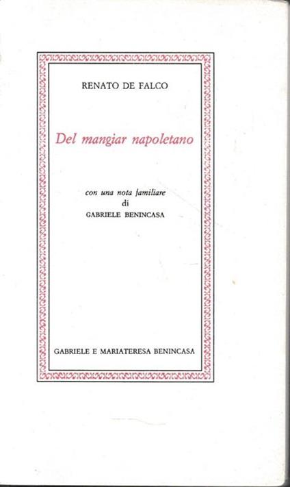 Del mangiar napoletano - Renato De Falco - copertina