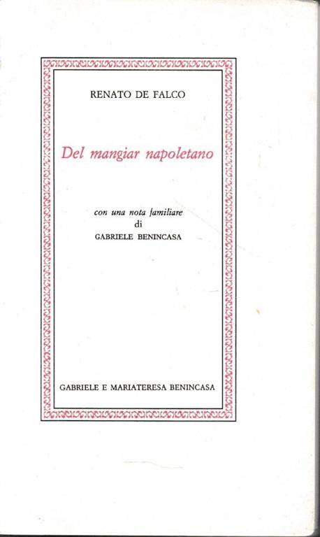 Del mangiar napoletano - Renato De Falco - copertina