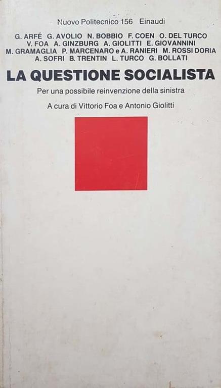 La questione socialista. Per una possibile reinvenzione della sinistra - Vittorio Foa - copertina