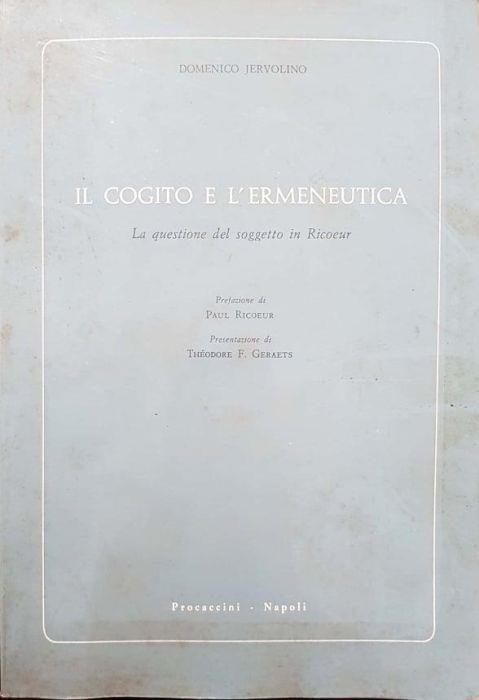 Il cogito e l'ermeneutica - Domenico Jervolino - copertina