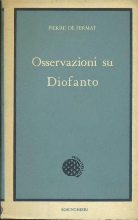 Osservazione su Diofanto - Pierre de Fermat - copertina